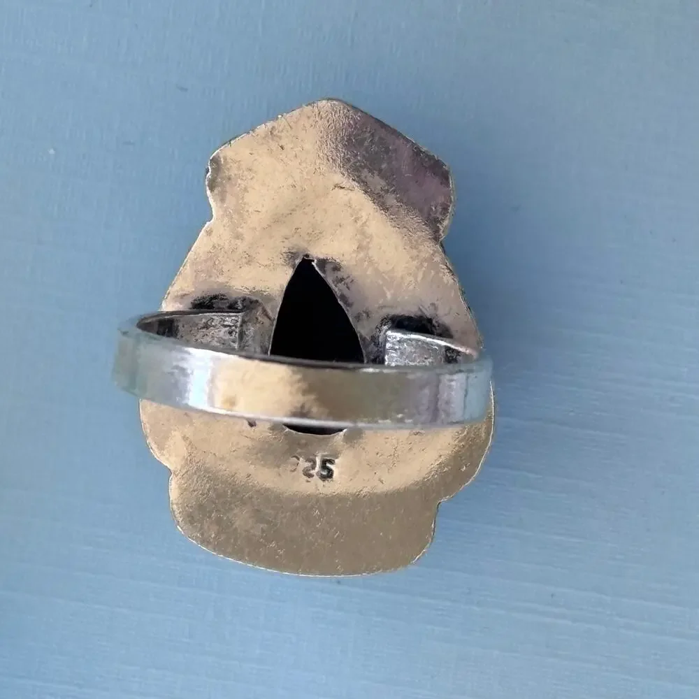 925 Sterling Amethyst Teardrop Ring